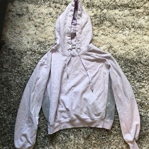 cropped hoodie w/ mesh on the side & sleeves